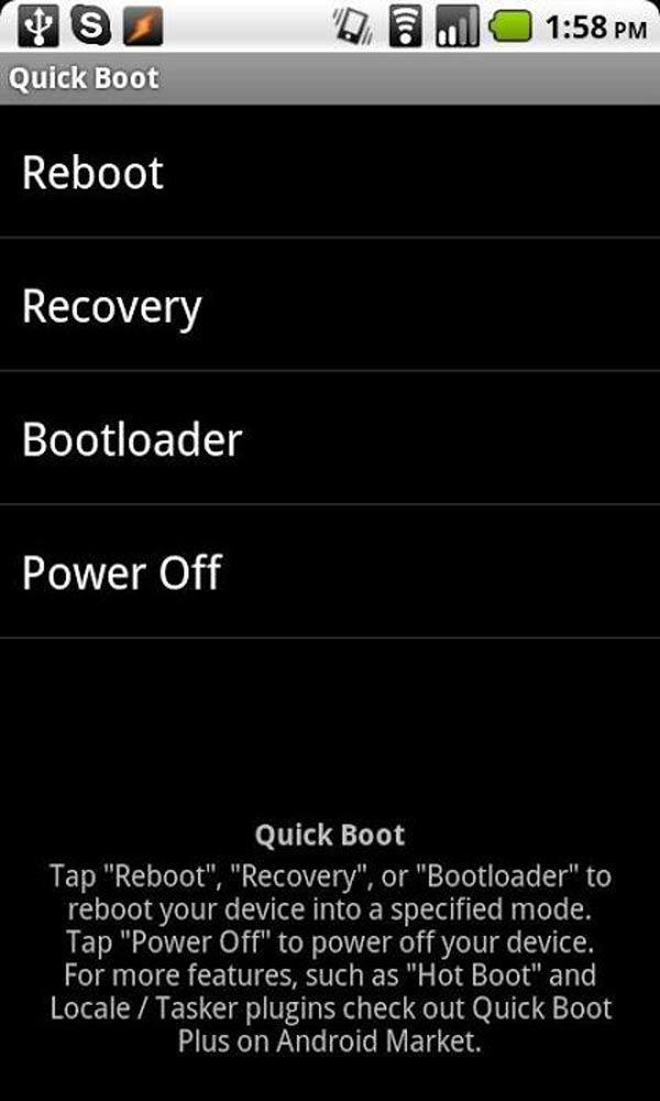 Reboot for android