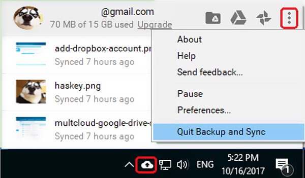 Quit Backup And Sync