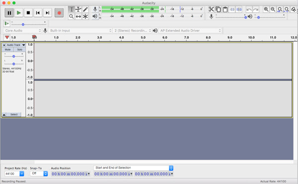 Spela in Audio Audacity Mac