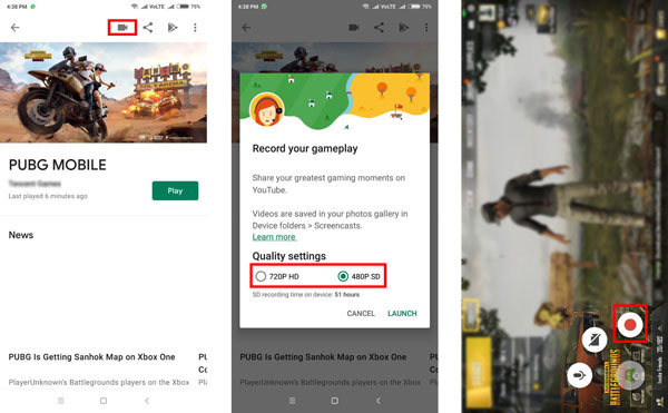 Optag PUBG på Android med Google Play Spil