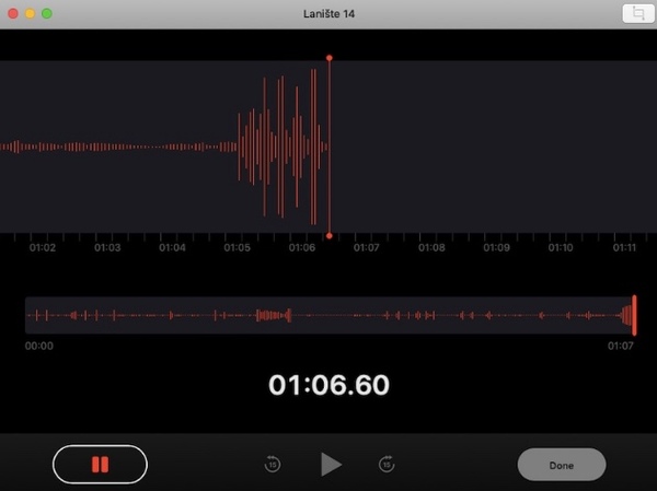 Rögzítsen hangjegyzetet a Mac-en a Voice Memos App segítségével