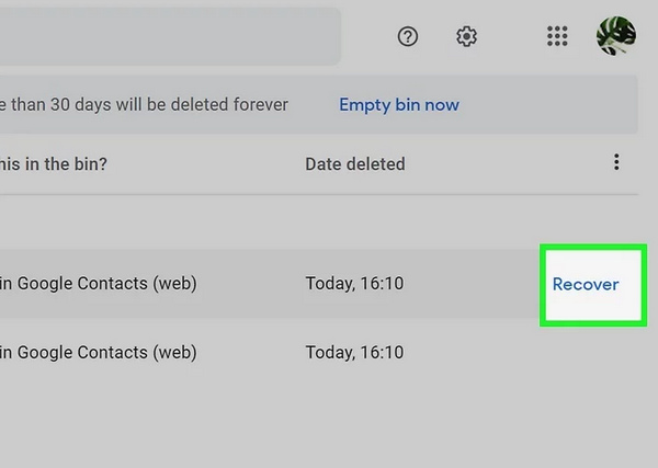 Obnovte kontakt Gmail v systému Android