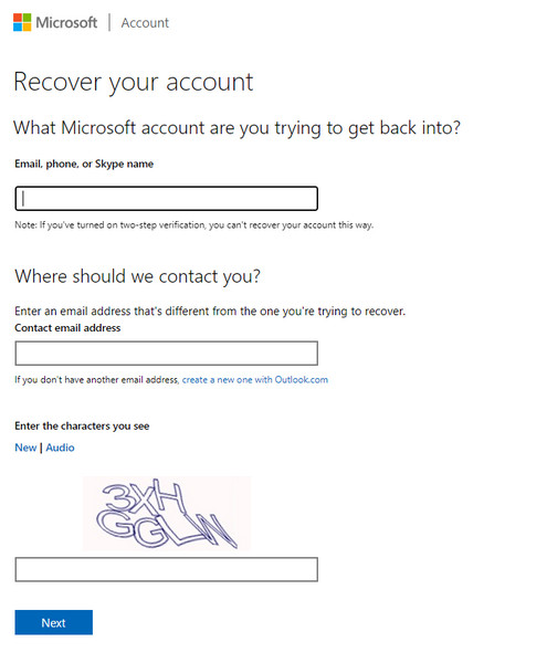 Récupérer un compte Hotmail