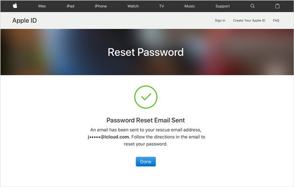 E-Mail zum Zurücksetzen des Passworts