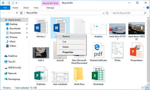 Recover Recycle Bin in Windows