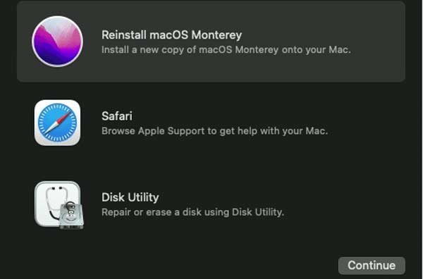 Obnova Přeinstalujte MacOS