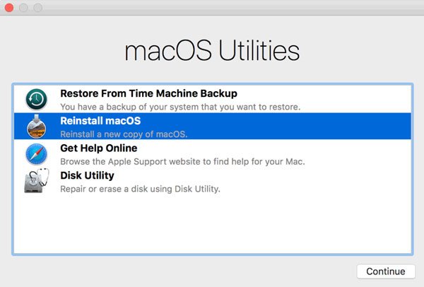 Réinstaller macos