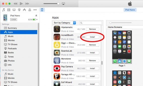 Réinstaller les anciennes applications iPhone iTunes