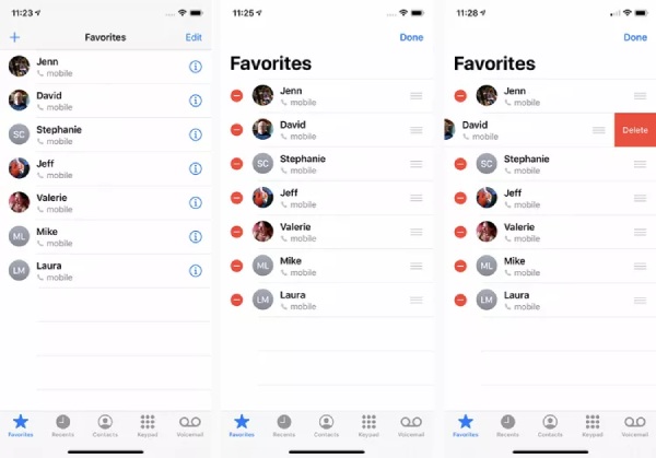 Supprimer un contact des favoris sur iPhone