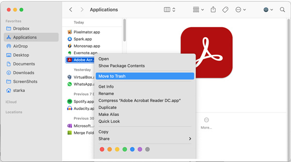 Entfernen Sie die Adobe Creative Cloud-App vom Mac