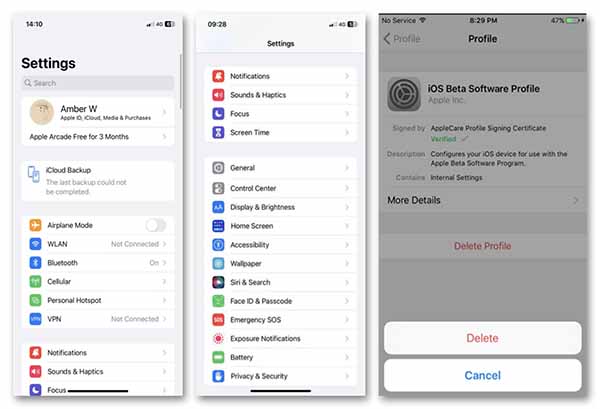 Supprimer le profil de configuration sur iPhone iPad