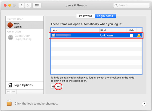 從 Mac 中刪除不需要的登錄項