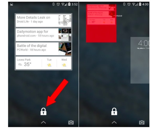 Remove a Widget from Locked Screen