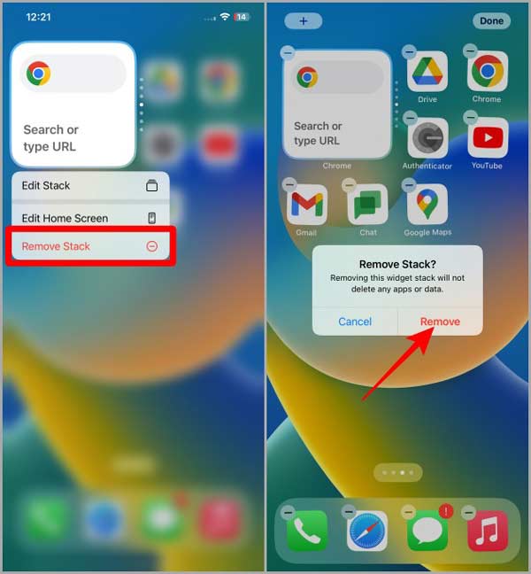 Remover widget do iPhone