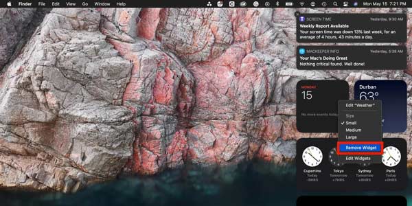 Fjern Widget Mac