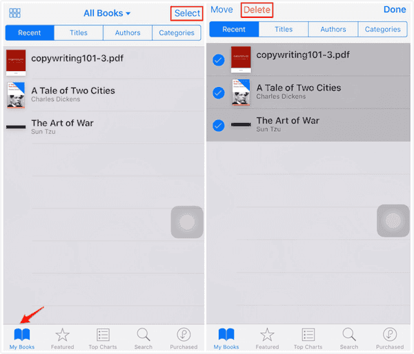 Ta bort böcker från iBooks