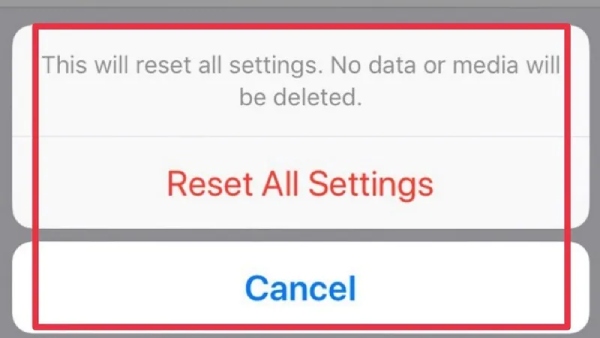 Reset All Settings iPhone To Fix No Emergency Alerts