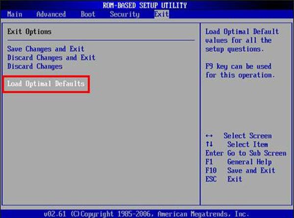 reset bios