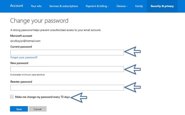 Hotmail-Passwort zurücksetzen