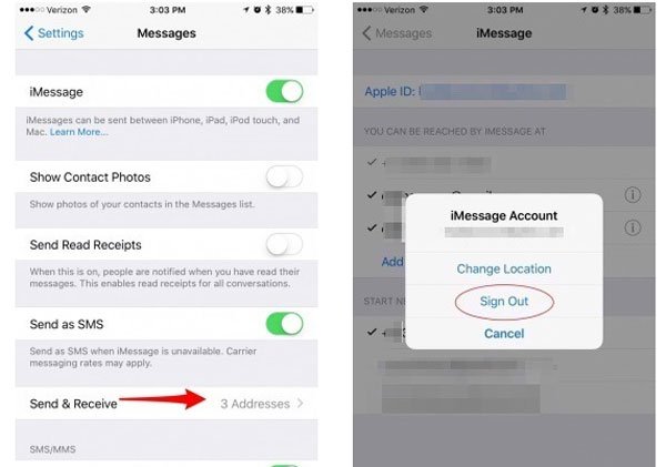 Setzen Sie iMessage zurück