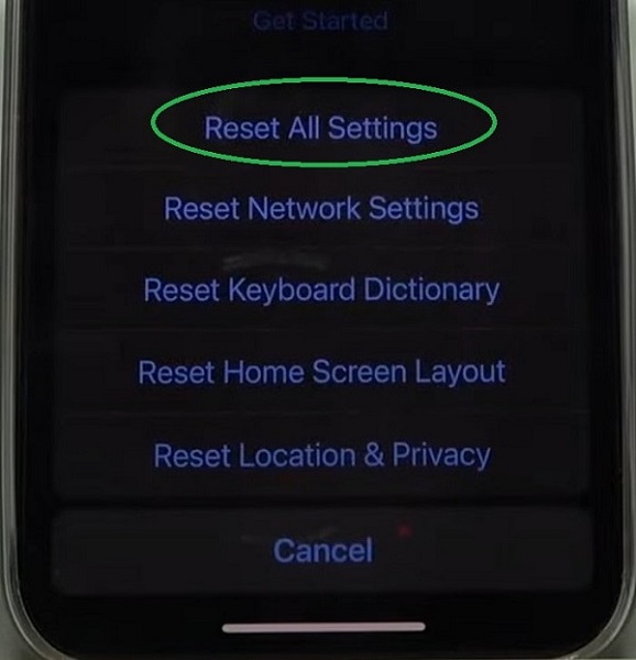 Restart iPhone Settings