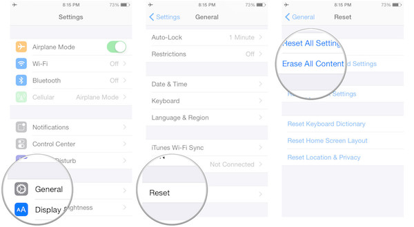 Reset iPhone to factory settings