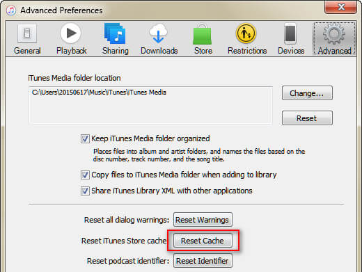 Reset iTunes Library on Windows PC