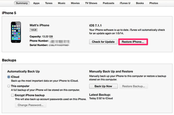 Jailbroken iPhone mit iTunes zurücksetzen