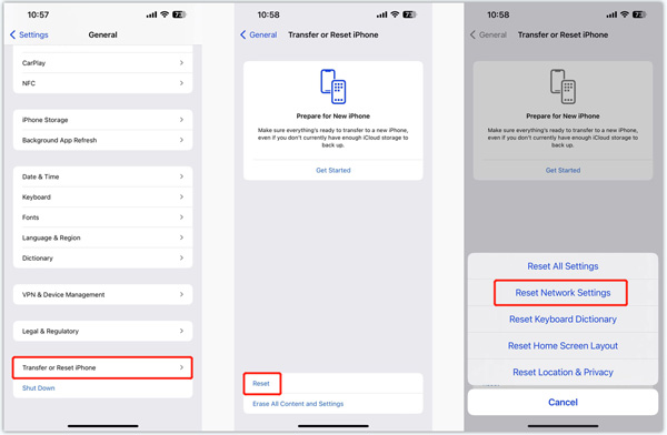 Restablecer configuración de red en iPhone IOS 16