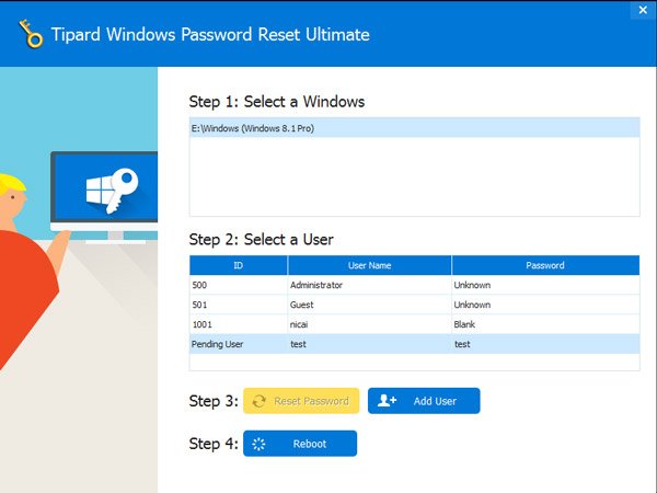 Reimposta password 7 di Windows