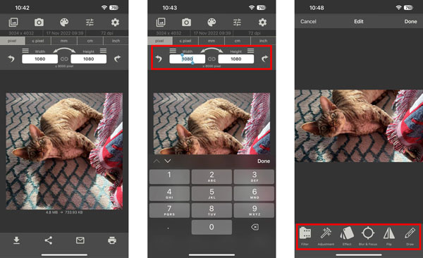 Wijzig het formaat van een afbeelding op iPhone Android met behulp van de Image Size-app