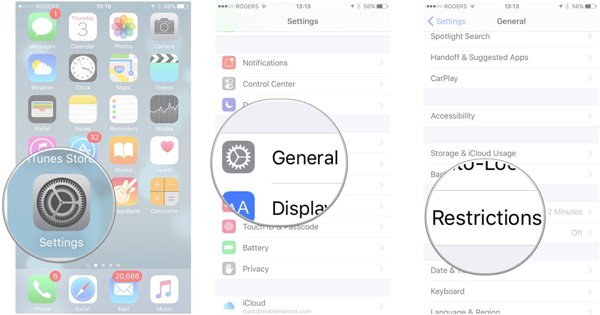 restaurer l'application par défaut sur l'iphone