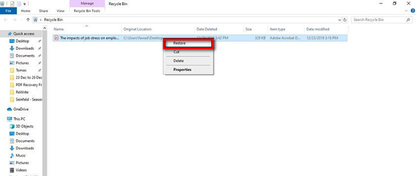 Recover from Recycle Bin