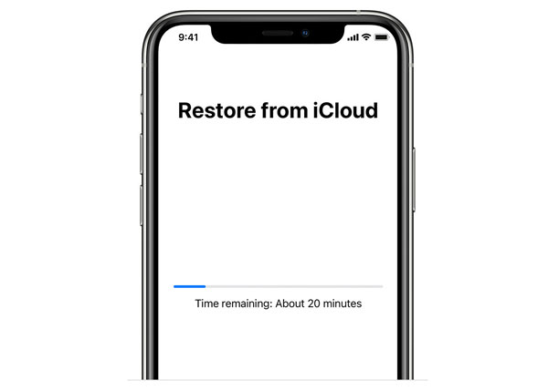 進行中のiCloudから復元