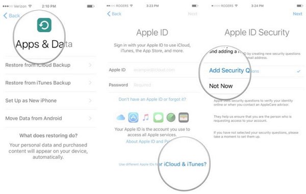 Restaurar desde archivos de copia de seguridad de iTunes