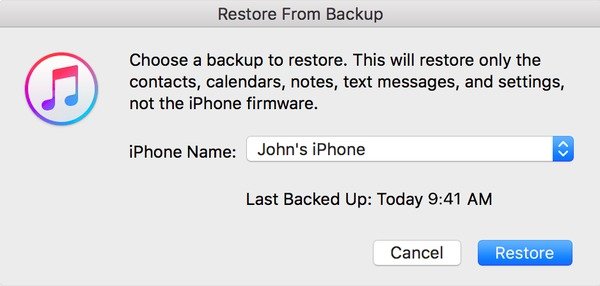 Obnovení z iTunes Backup