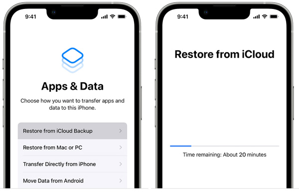 Återställ iPhone från iCloud Backup App and Data
