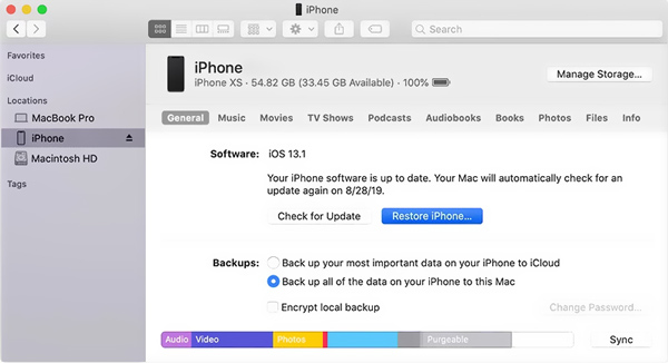 Restaurer l'iPhone iTunes