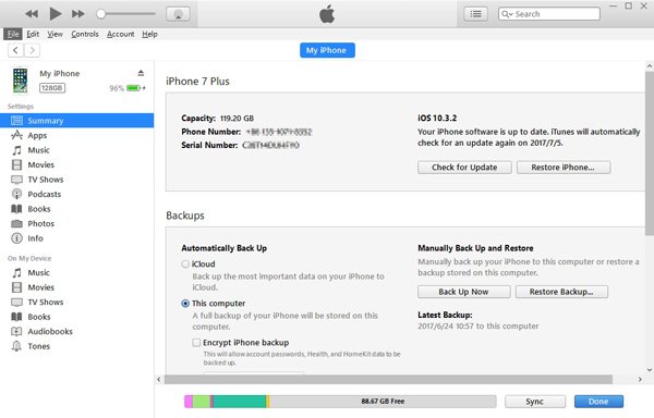 Gendan iPhone uden opdatering iTunes