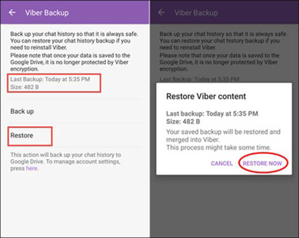 Восстановить Viber Backup