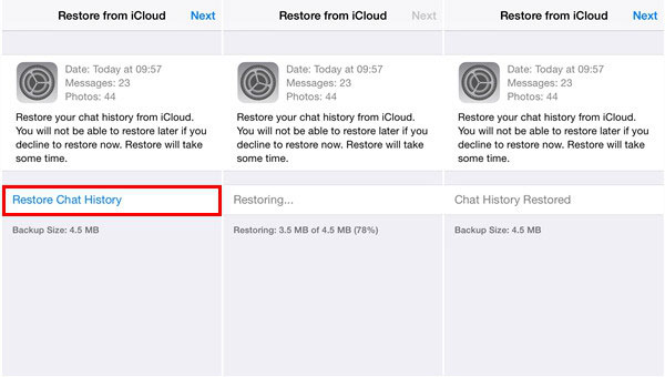 Restore whatsapp from iCloud