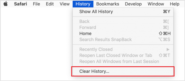 Safari Очистить историю Mac