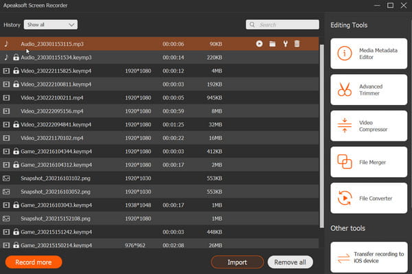 Enregistrer le fichier audio