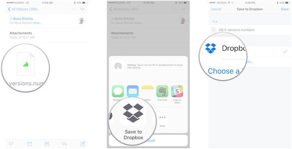 通过电子邮件将Pdf保存到Dropbox