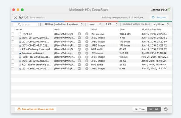 Scan overskrevne data