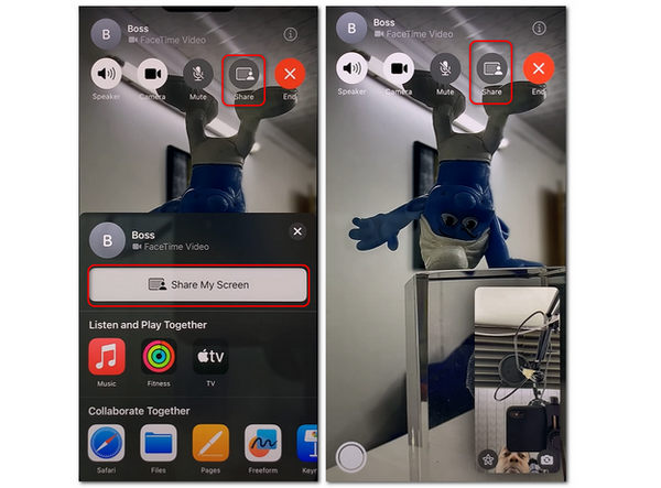 Udostępnij ekran FaceTime iPhone'a