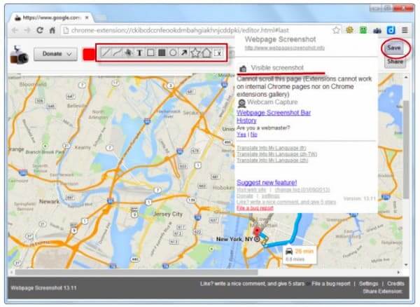 Screenshot Google Maps Online