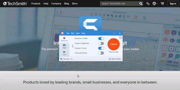 Scrolling capture snagit directement