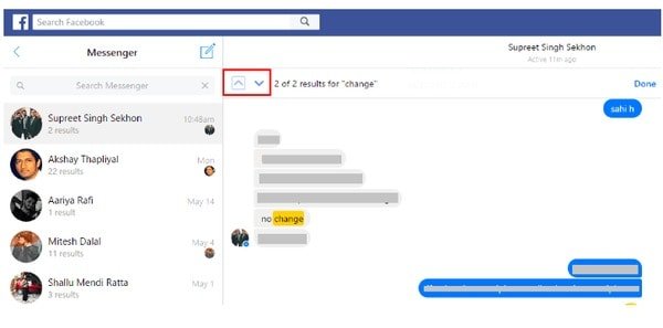 Rechercher des messages sur Facebook