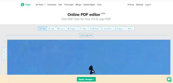 Editor de PDF Sejda Online